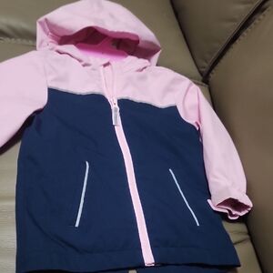 Swiss Tech Kids Hoodie in Pink and Navy